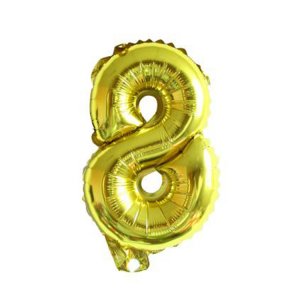Balónek fóliový číslo "8" zlatá barva